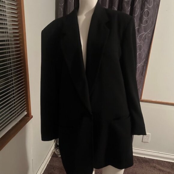 DKNY Black 1 button Wool blazer, size 12 - Picture 1 of 4